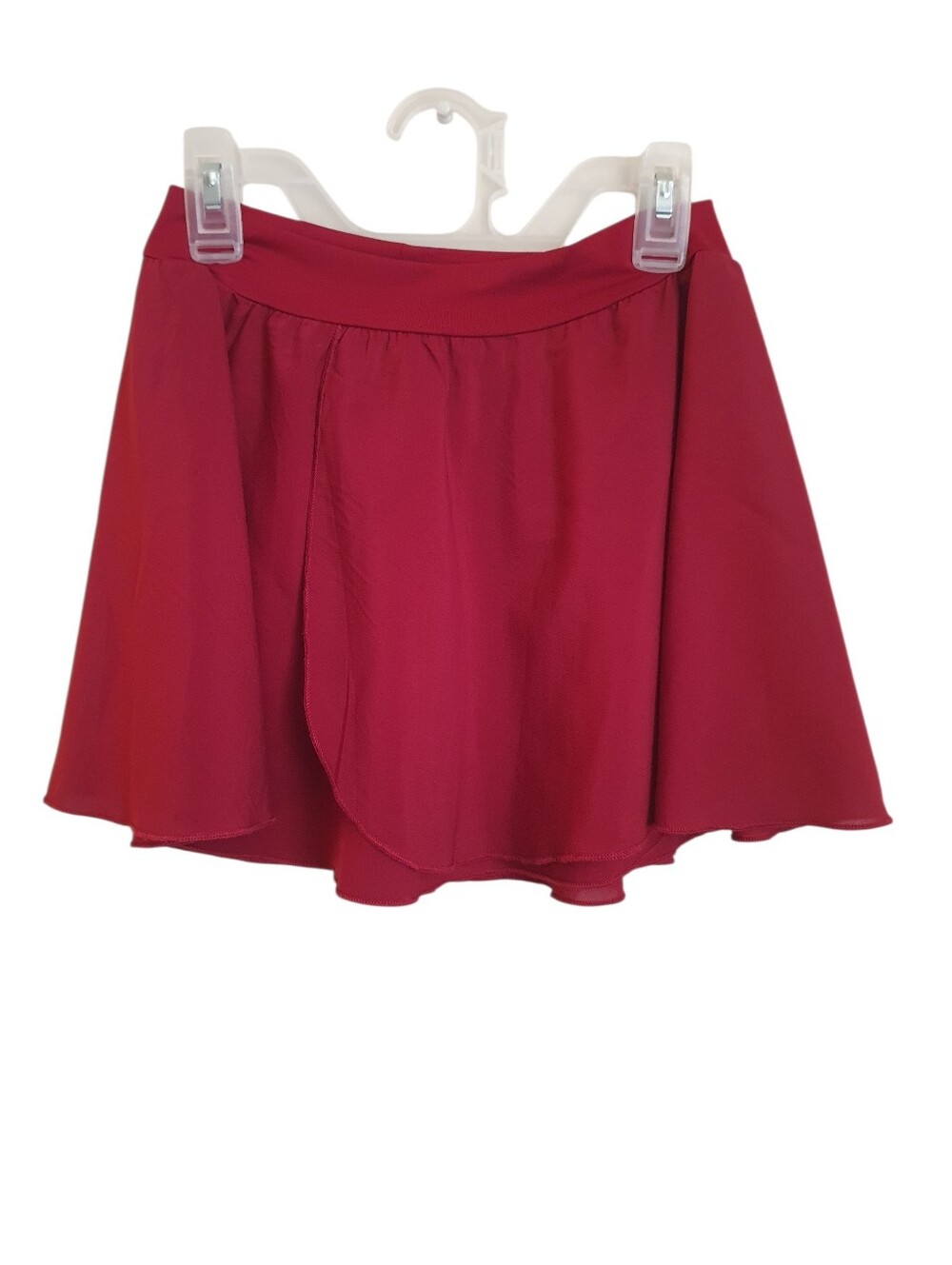Burgundy Chiffon Dance Ballet Skirt Asymmetrical Petal Front Sz. Small